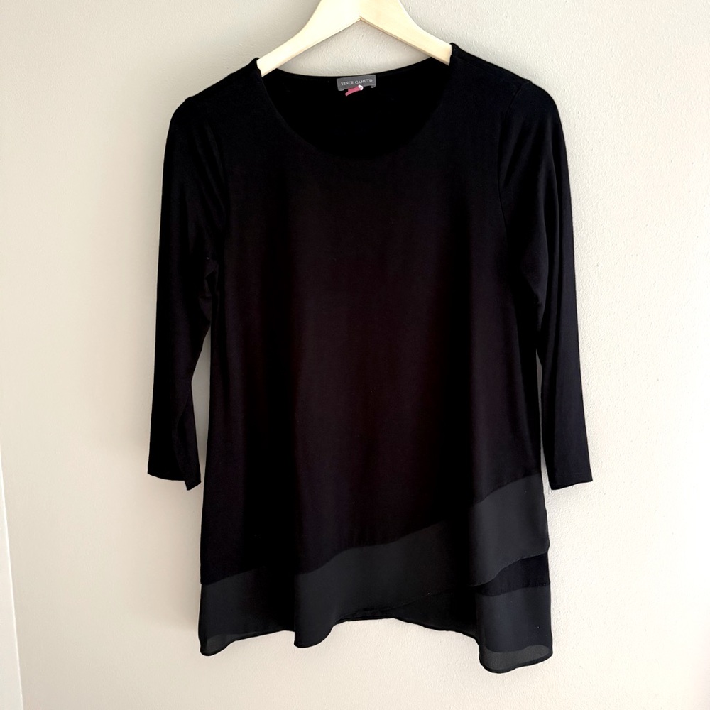 Vince Camuto Black‎ 3/4 Sleeve Relaxed Tunic Size XSmall
